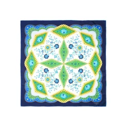 E.Marinella FOULARD|FOULARD IN SETA 90 BLU Motivo floreale
