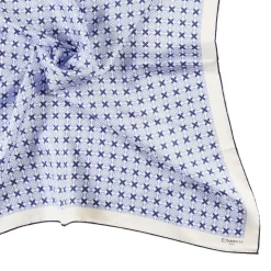 E.Marinella FOULARD|FOULARD IN SETA 90 BLU Small flower ispiration