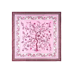 E.Marinella FOULARD|FOULARD IN SETA 90 BORDEAUX L'albero della vita