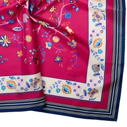 E.Marinella FOULARD|FOULARD IN SETA 90 FUCSIA L'albero della vita