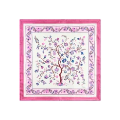 E.Marinella FOULARD|FOULARD IN SETA 90 FUCSIA L'albero della vita