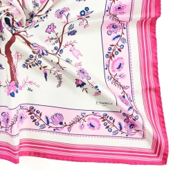 E.Marinella FOULARD|FOULARD IN SETA 90 FUCSIA L'albero della vita