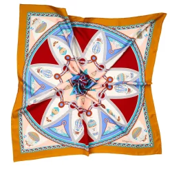 E.Marinella FOULARD|FOULARD IN SETA 90 GIALLO Le mongolfiere