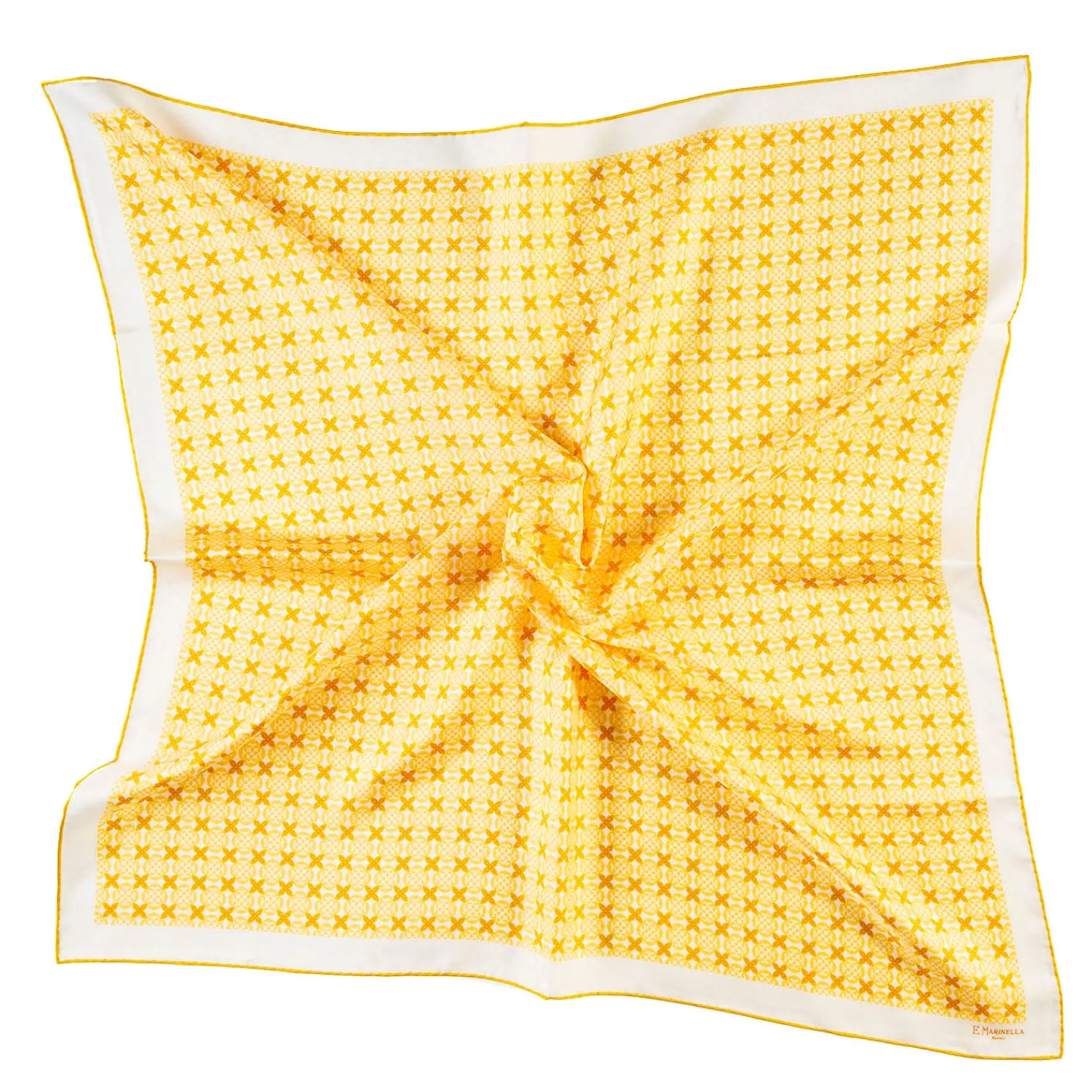 E.Marinella FOULARD|FOULARD IN SETA 90 GIALLO Small flower ispiration