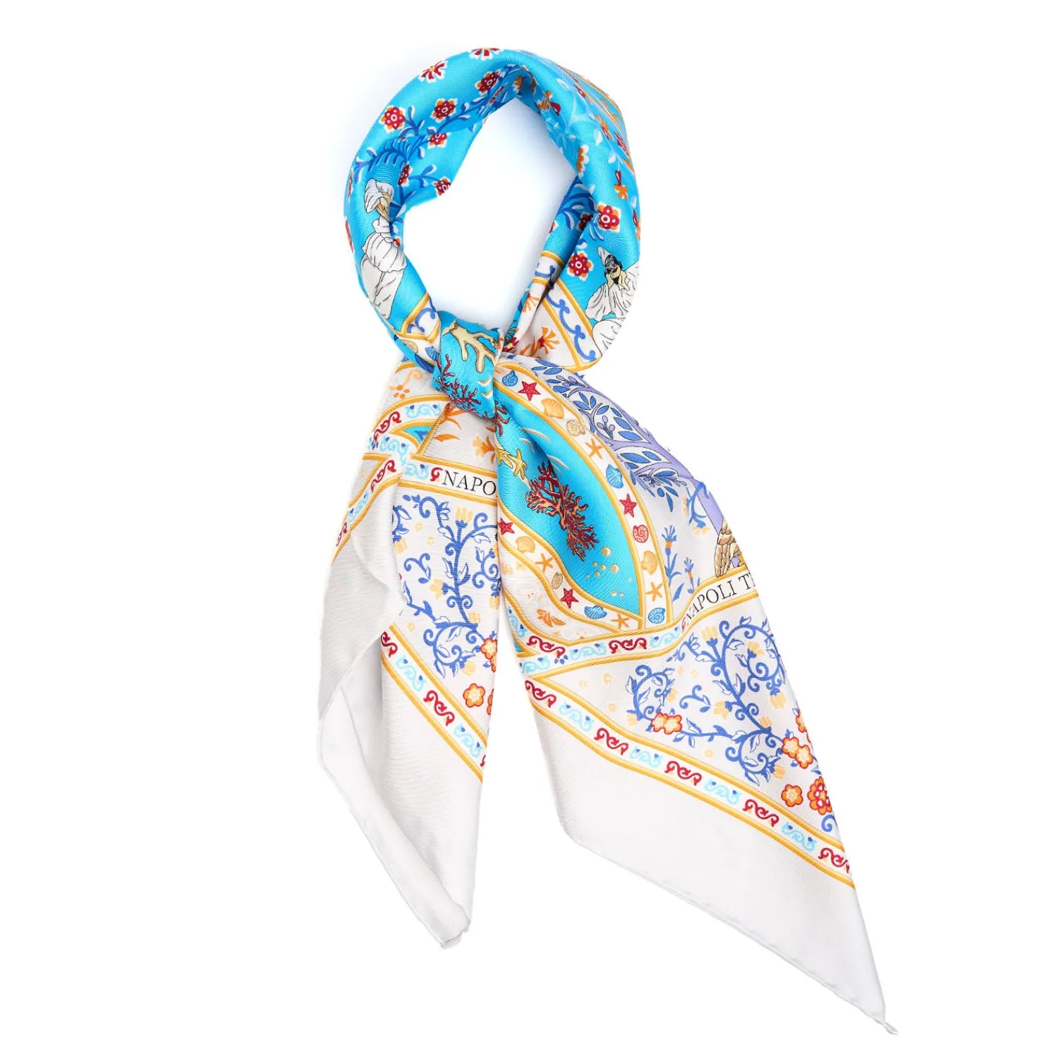 E.Marinella FOULARD|FOULARD IN SETA 90 GRIGIO Napoli terra mia