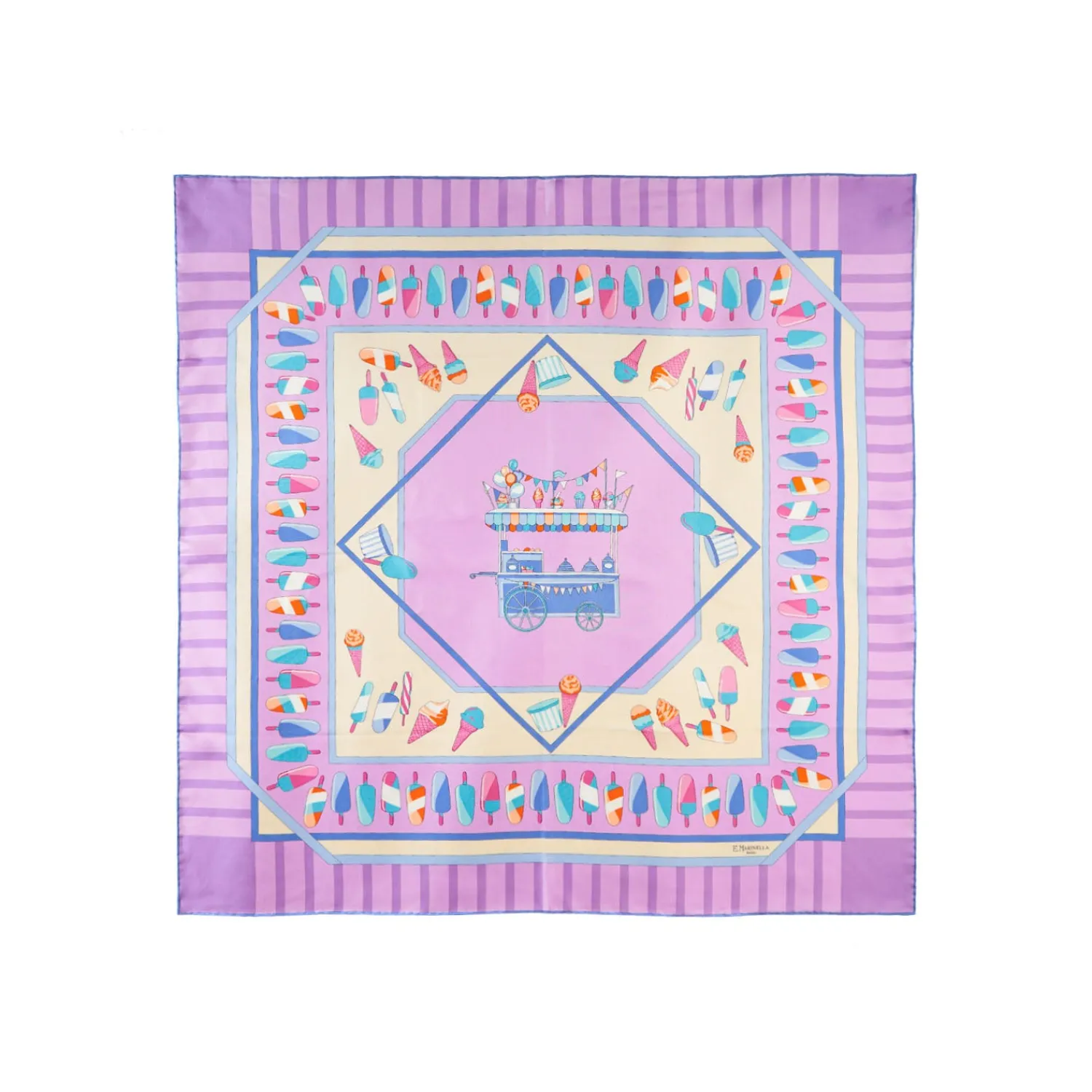 E.Marinella FOULARD|FOULARD IN SETA 90 LILLA La gelateria