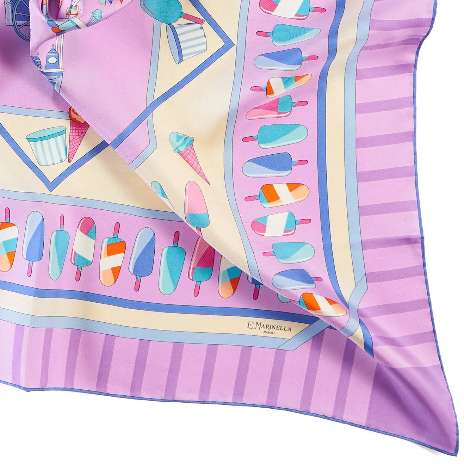 E.Marinella FOULARD|FOULARD IN SETA 90 LILLA La gelateria