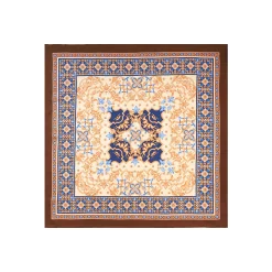 E.Marinella FOULARD|FOULARD IN SETA 90 MARRONE CHIARO Maiolica mediterranea