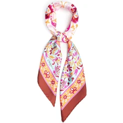 E.Marinella FOULARD|FOULARD IN SETA 90 MARRONE Motivo damascato