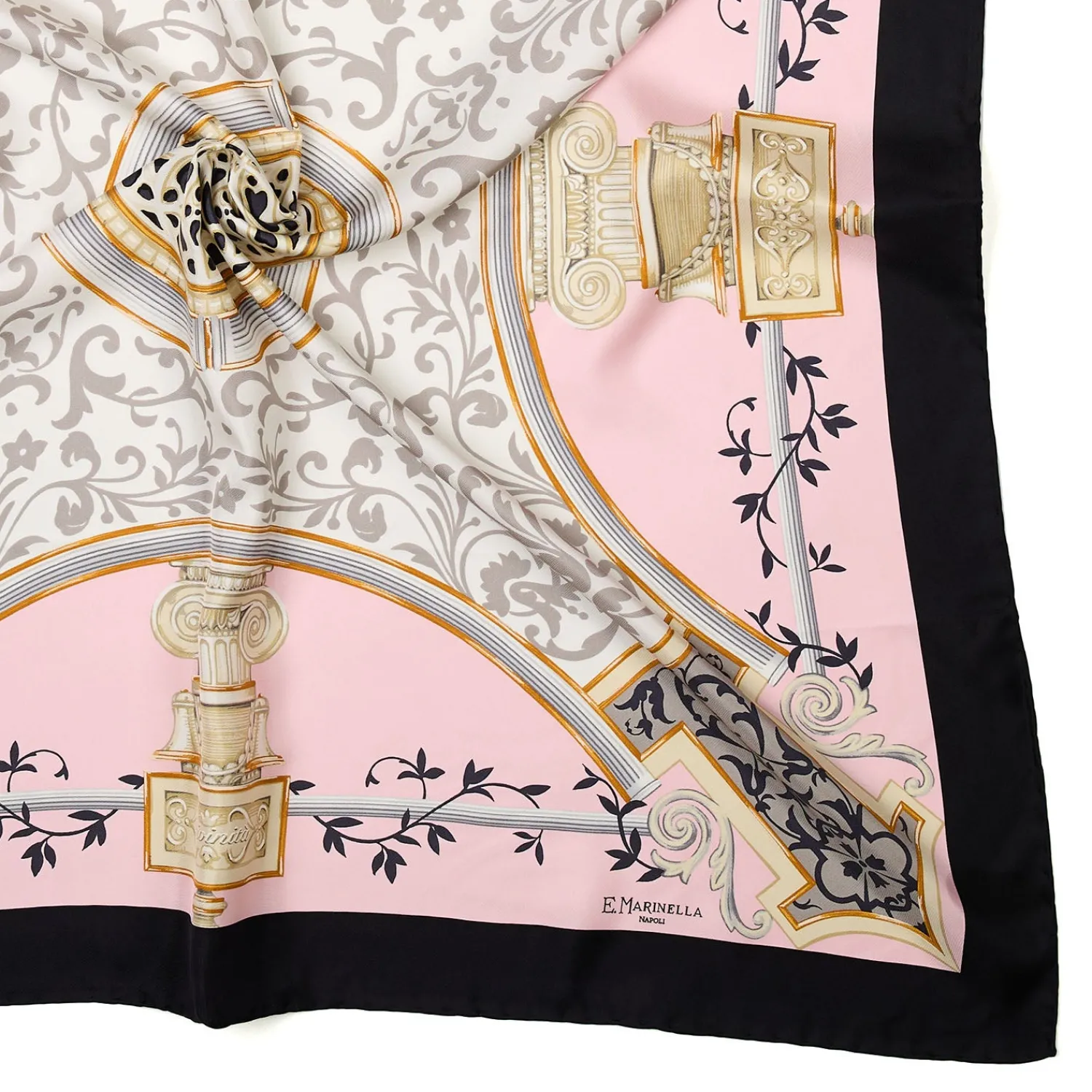 E.Marinella FOULARD|FOULARD IN SETA 90 NERO Divinita’