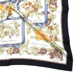 E.Marinella FOULARD|FOULARD IN SETA 90 NERO La rosa canina