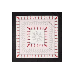 E.Marinella FOULARD|FOULARD IN SETA 90 NERO Pulcinella portafortuna