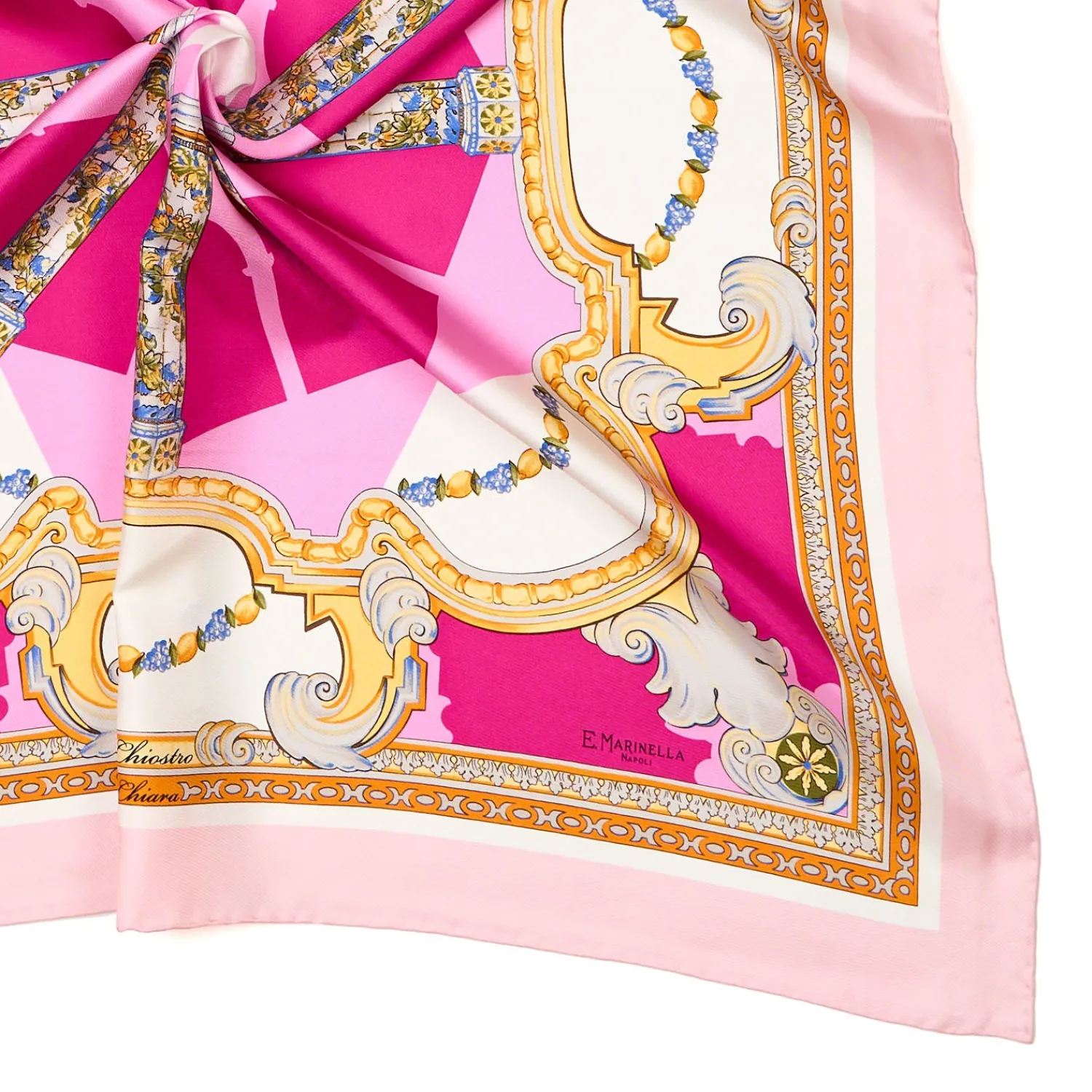 E.Marinella FOULARD|FOULARD IN SETA 90 ROSA Il chiostro di santa chiara