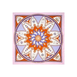 E.Marinella FOULARD|FOULARD IN SETA 90 ROSA Le mongolfiere