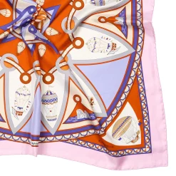 E.Marinella FOULARD|FOULARD IN SETA 90 ROSA Le mongolfiere