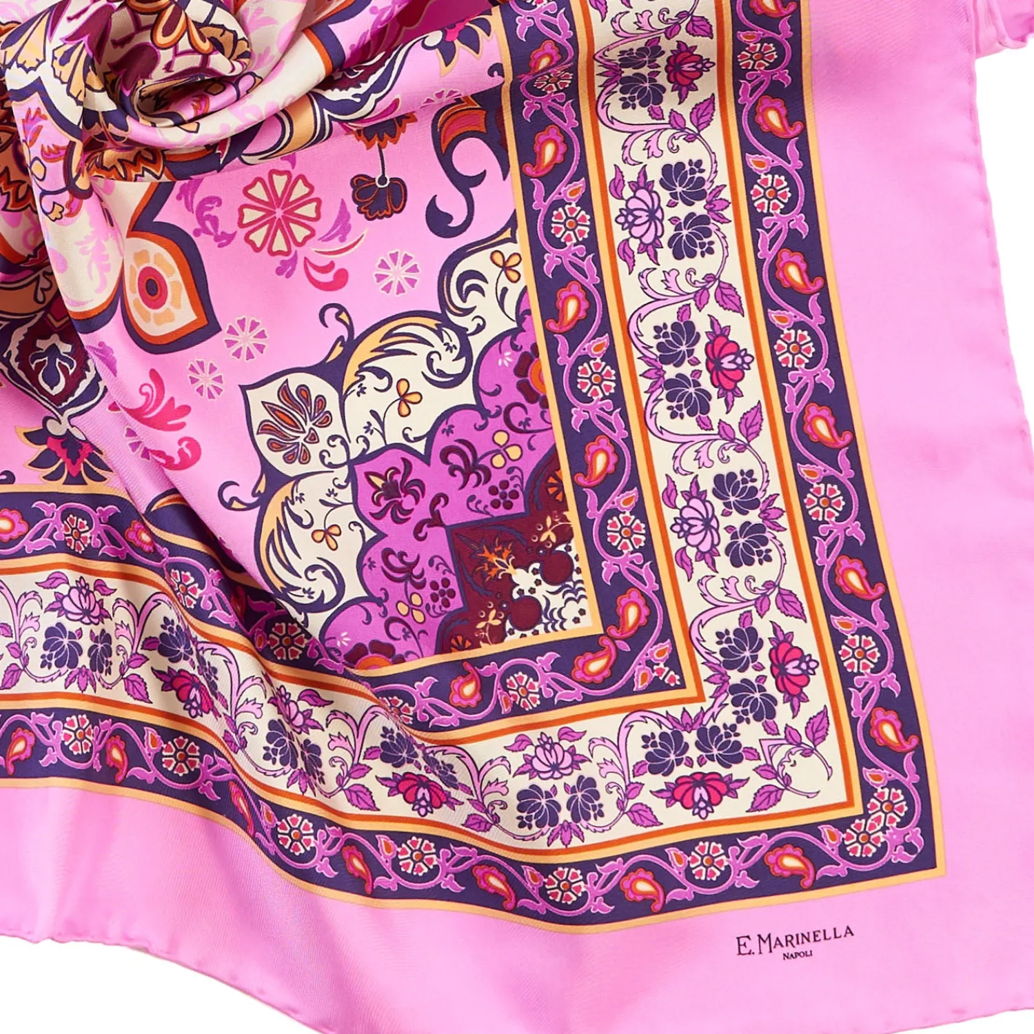 E.Marinella FOULARD|FOULARD IN SETA 90 ROSA Mediterranean vibes