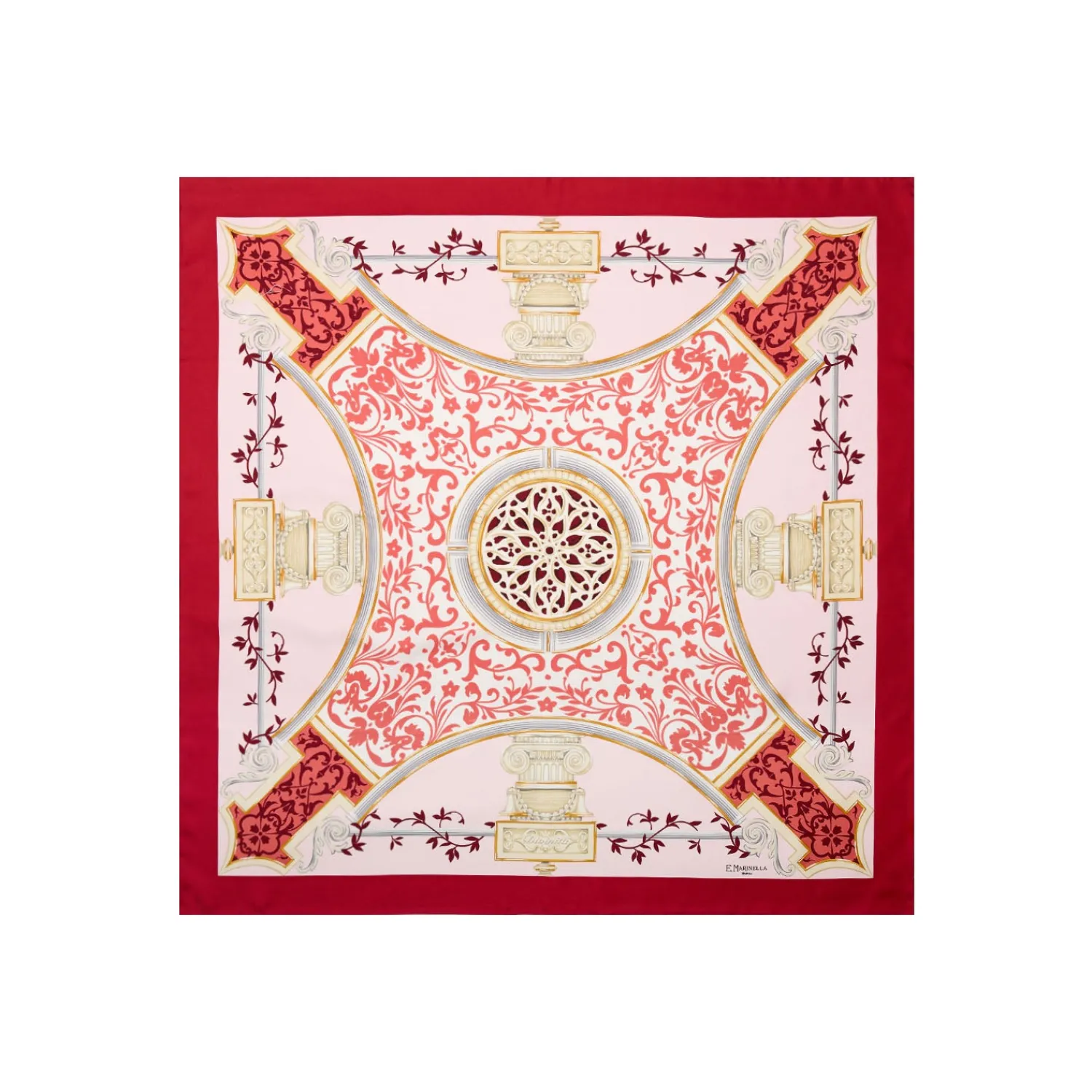 E.Marinella FOULARD|FOULARD IN SETA 90 ROSSO Divinita’