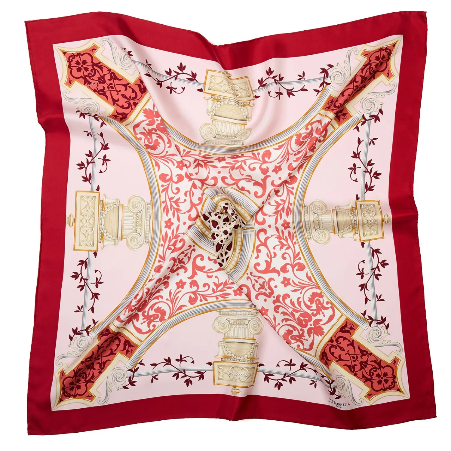 E.Marinella FOULARD|FOULARD IN SETA 90 ROSSO Divinita’