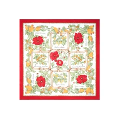 E.Marinella FOULARD|FOULARD IN SETA 90 ROSSO La rosa canina
