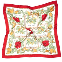 E.Marinella FOULARD|FOULARD IN SETA 90 ROSSO La rosa canina