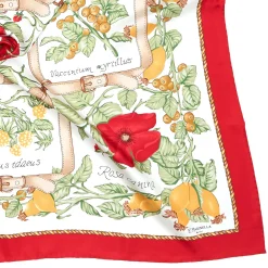 E.Marinella FOULARD|FOULARD IN SETA 90 ROSSO La rosa canina