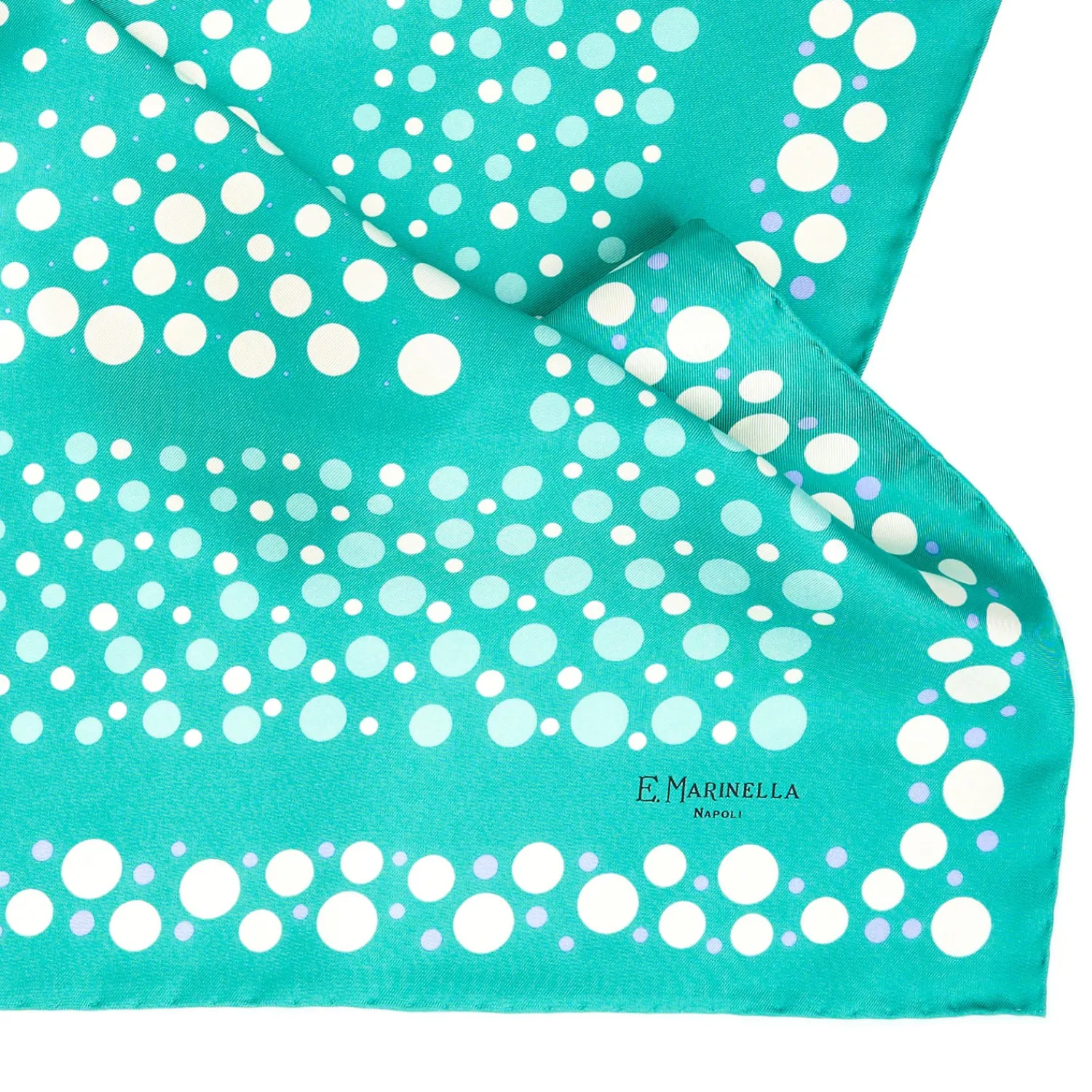 E.Marinella FOULARD|FOULARD IN SETA 65 VERDE CHIARO Eleganza a pois