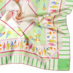 E.Marinella FOULARD|FOULARD IN SETA 90 VERDE CHIARO La gelateria