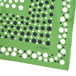 E.Marinella FOULARD|FOULARD IN SETA 65 VERDE OLIVA Eleganza a pois