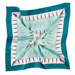 E.Marinella FOULARD|FOULARD IN SETA 90 VERDE Pulcinella portafortuna
