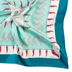 E.Marinella FOULARD|FOULARD IN SETA 90 VERDE Pulcinella portafortuna