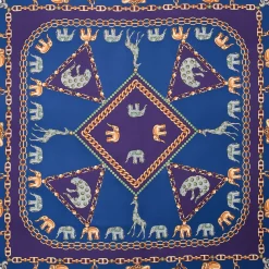 E.Marinella FOULARD|FOULARD IN SETA 90 VIOLA Elefanti portafortuna