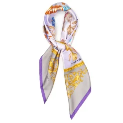 E.Marinella FOULARD|FOULARD IN SETA 90 VIOLA E TORTORA La ruota delle stagioni