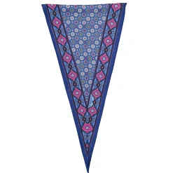 E.Marinella Foulard|FOULARD ROMBO IN SETA AZZURRO POLVERE Microfantasia fiore
