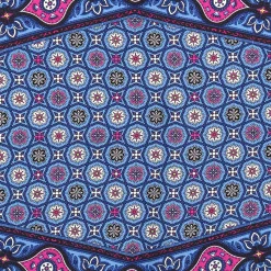 E.Marinella Foulard|FOULARD ROMBO IN SETA AZZURRO POLVERE Microfantasia fiore