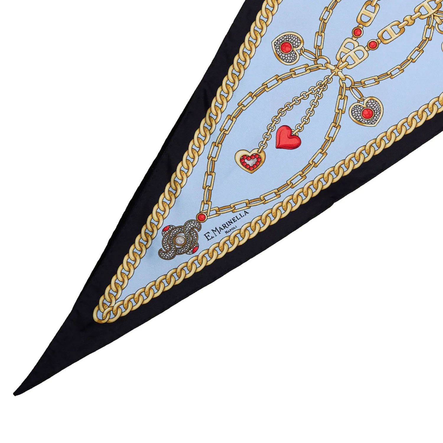 E.Marinella FOULARD|FOULARD ROMBO IN SETA AZZURRO Collezione san valentino