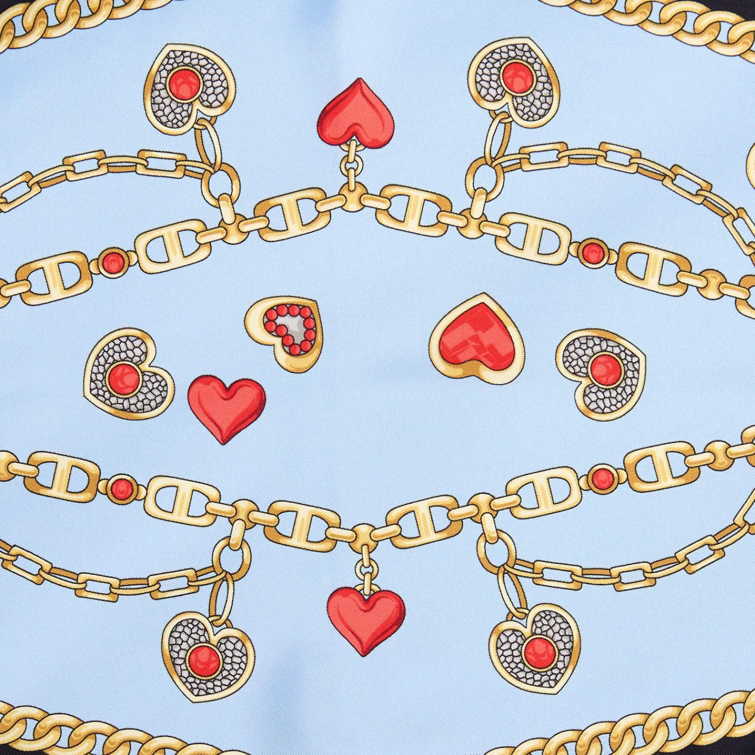 E.Marinella FOULARD|FOULARD ROMBO IN SETA AZZURRO Collezione san valentino