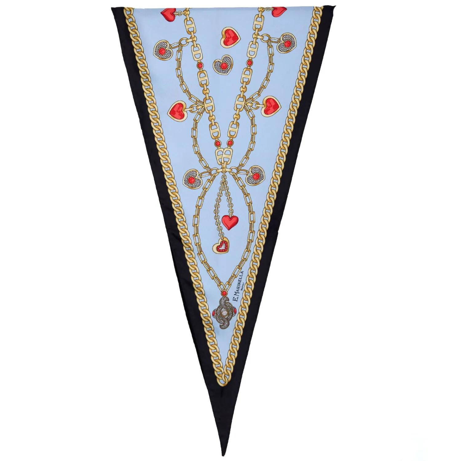 E.Marinella FOULARD|FOULARD ROMBO IN SETA AZZURRO Collezione san valentino