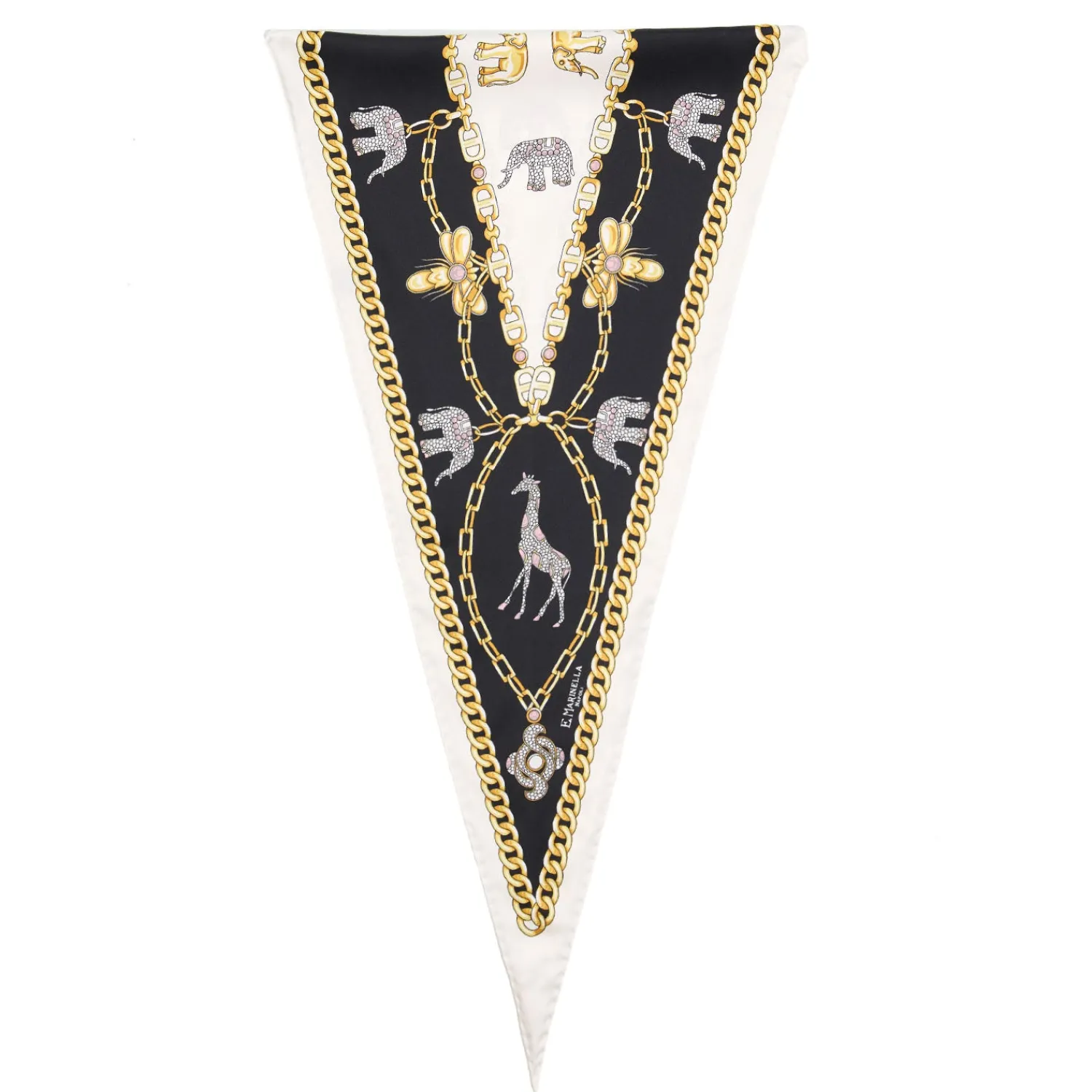 E.Marinella FOULARD|FOULARD ROMBO IN SETA BIANCO Collezione lucky charm