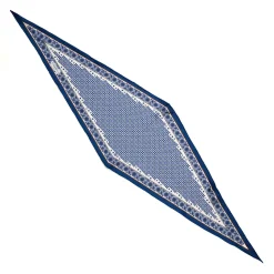 E.Marinella Foulard|FOULARD ROMBO IN SETA BIANCO Microfantasia fiore