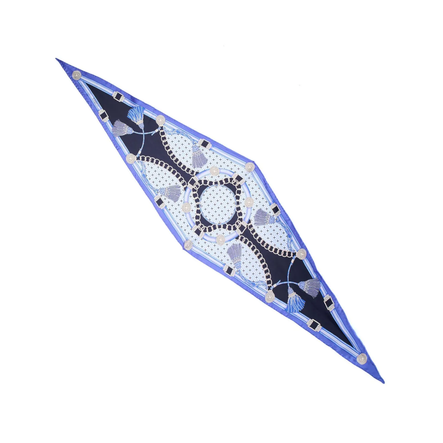 E.Marinella FOULARD|FOULARD ROMBO IN SETA BLU Collezione lucky charm
