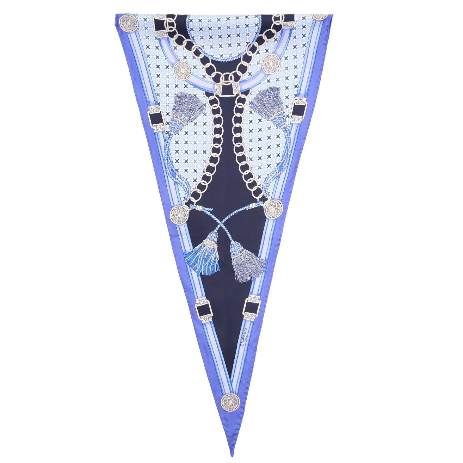 E.Marinella FOULARD|FOULARD ROMBO IN SETA BLU Collezione lucky charm