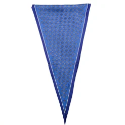 E.Marinella Foulard|FOULARD ROMBO IN SETA BLU Microfantasia fiore