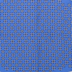 E.Marinella Foulard|FOULARD ROMBO IN SETA BLU Microfantasia fiore