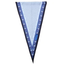 E.Marinella Foulard|FOULARD ROMBO IN SETA BLU Microfantasia fiore