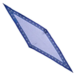 E.Marinella Foulard|FOULARD ROMBO IN SETA BLU Microfantasia fiore