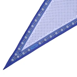 E.Marinella Foulard|FOULARD ROMBO IN SETA BLU Microfantasia fiore
