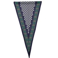 E.Marinella Foulard|FOULARD ROMBO IN SETA BLU SCURO Microfantasia fiore
