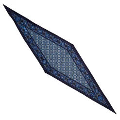 E.Marinella Foulard|FOULARD ROMBO IN SETA BLU SCURO Microfantasia fiore