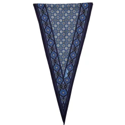 E.Marinella Foulard|FOULARD ROMBO IN SETA BLU SCURO Microfantasia fiore