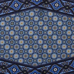 E.Marinella Foulard|FOULARD ROMBO IN SETA BLU SCURO Microfantasia fiore